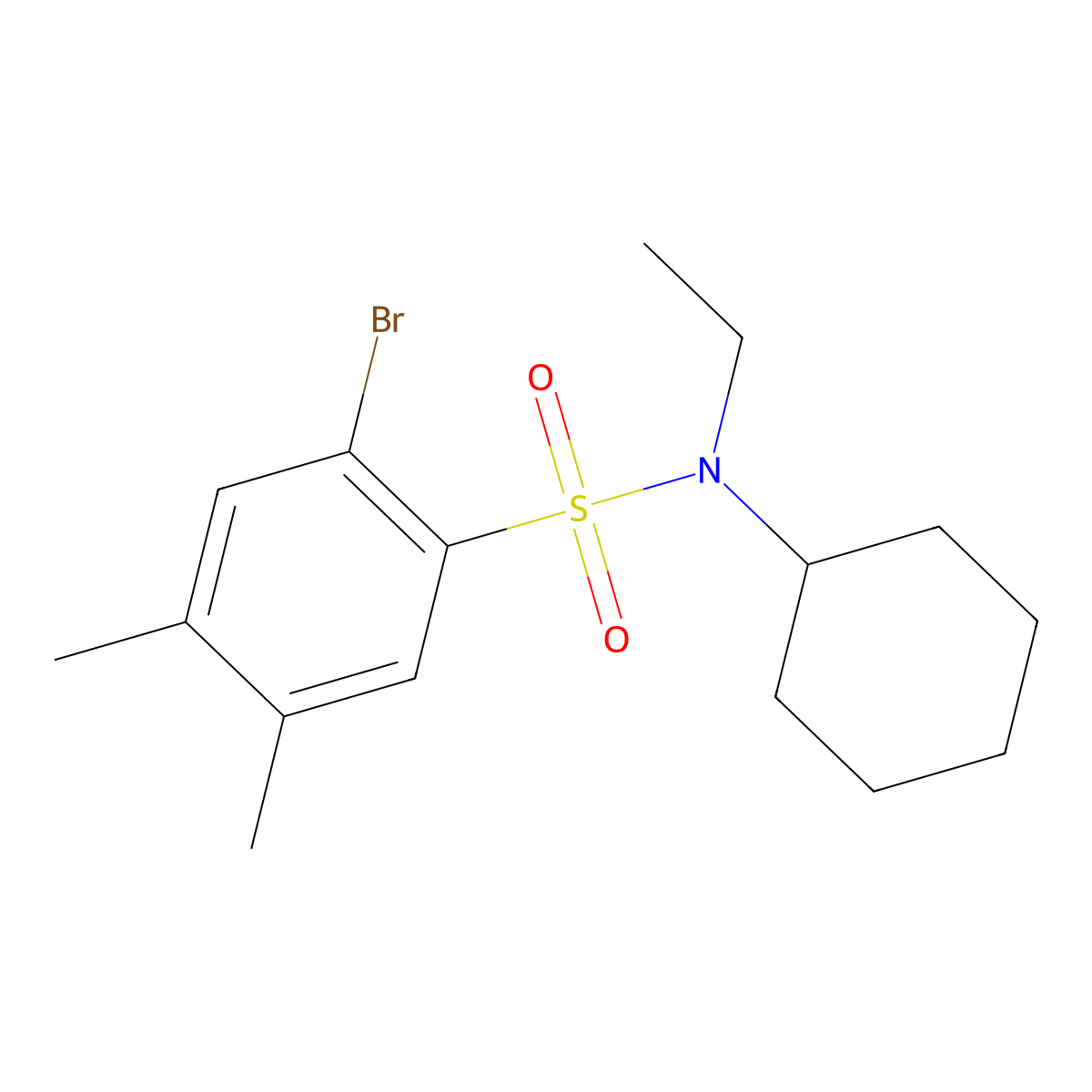[(2-Bromo-4,5-dimethylphenyl)sulfonyl]cyclohexylethylamine molecular structure, CAS 1206105-61-4