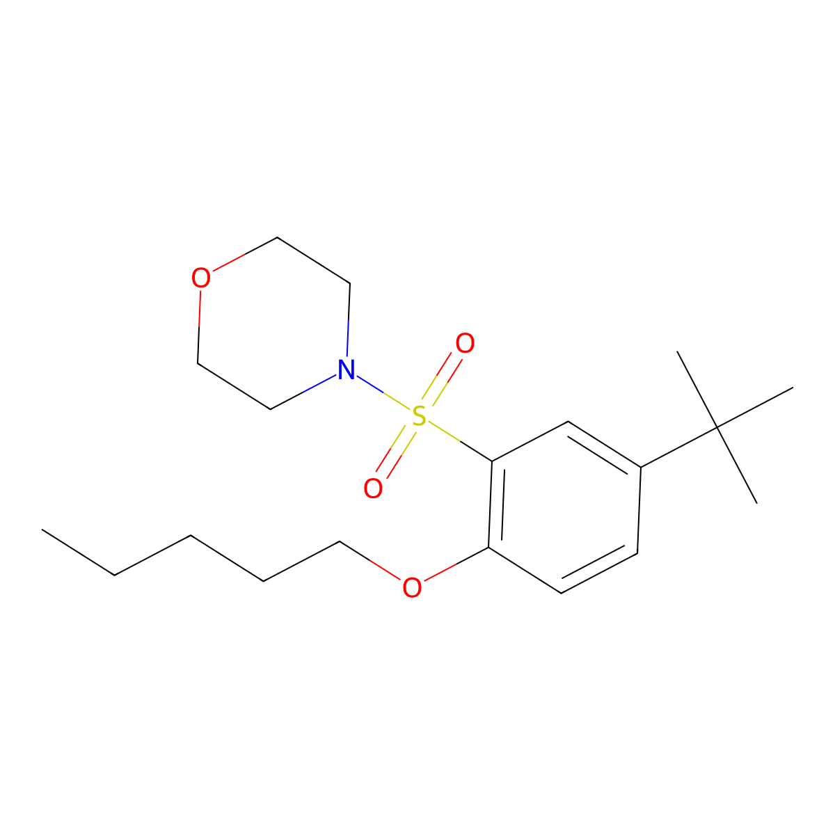 4-[5-Tert-butyl-2-(pentyloxy)benzenesulfonyl]morpholine molecular structure, CAS 1206105-63-6