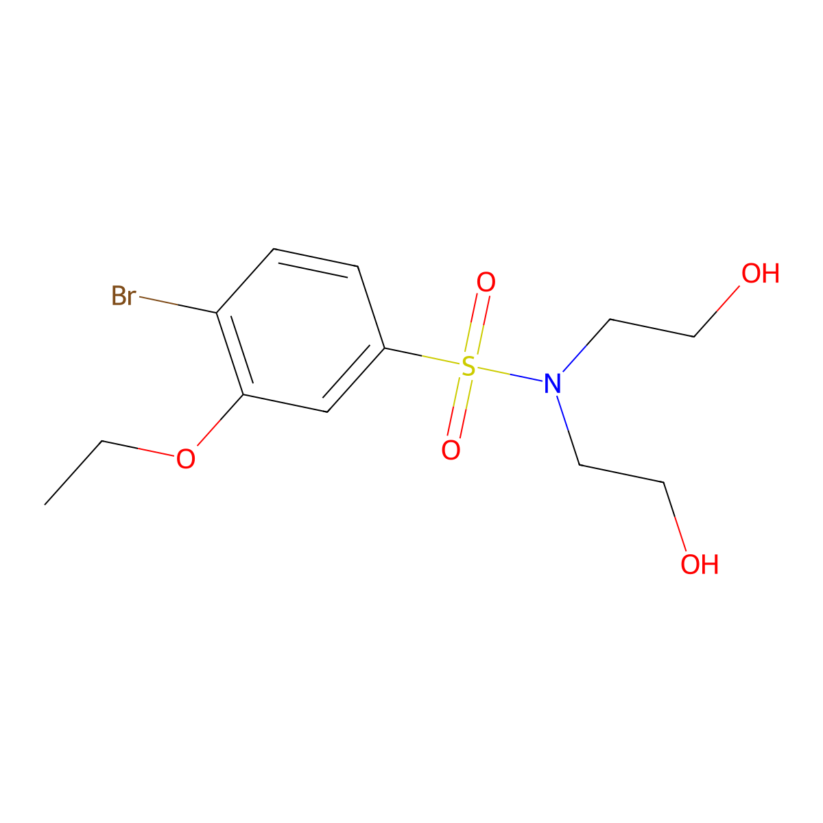 Bis(2-hydroxyethyl)[(4-bromo-3-ethoxyphenyl)sulfonyl]amine molecular structure, CAS 1206105-65-8