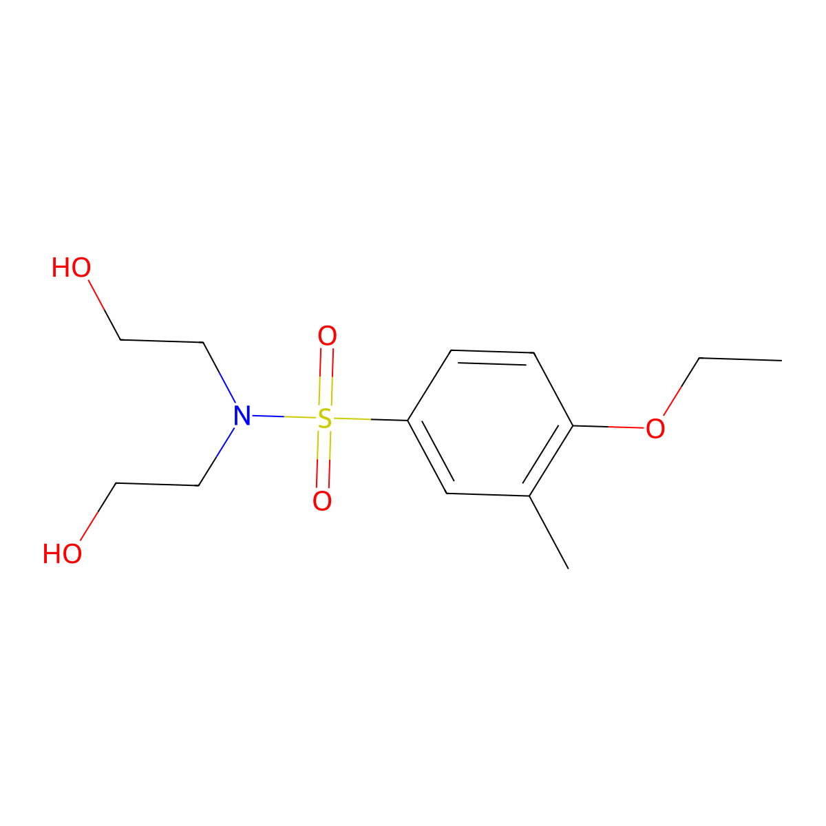 Bis(2-hydroxyethyl)[(4-ethoxy-3-methylphenyl)sulfonyl]amine molecular structure, CAS 1206105-68-1