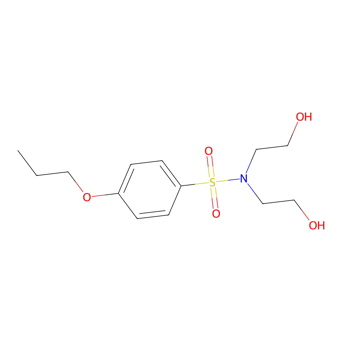 N,N-bis(2-hydroxyethyl)-4-propoxybenzenesulfonamide molecular structure, CAS 1206105-71-6