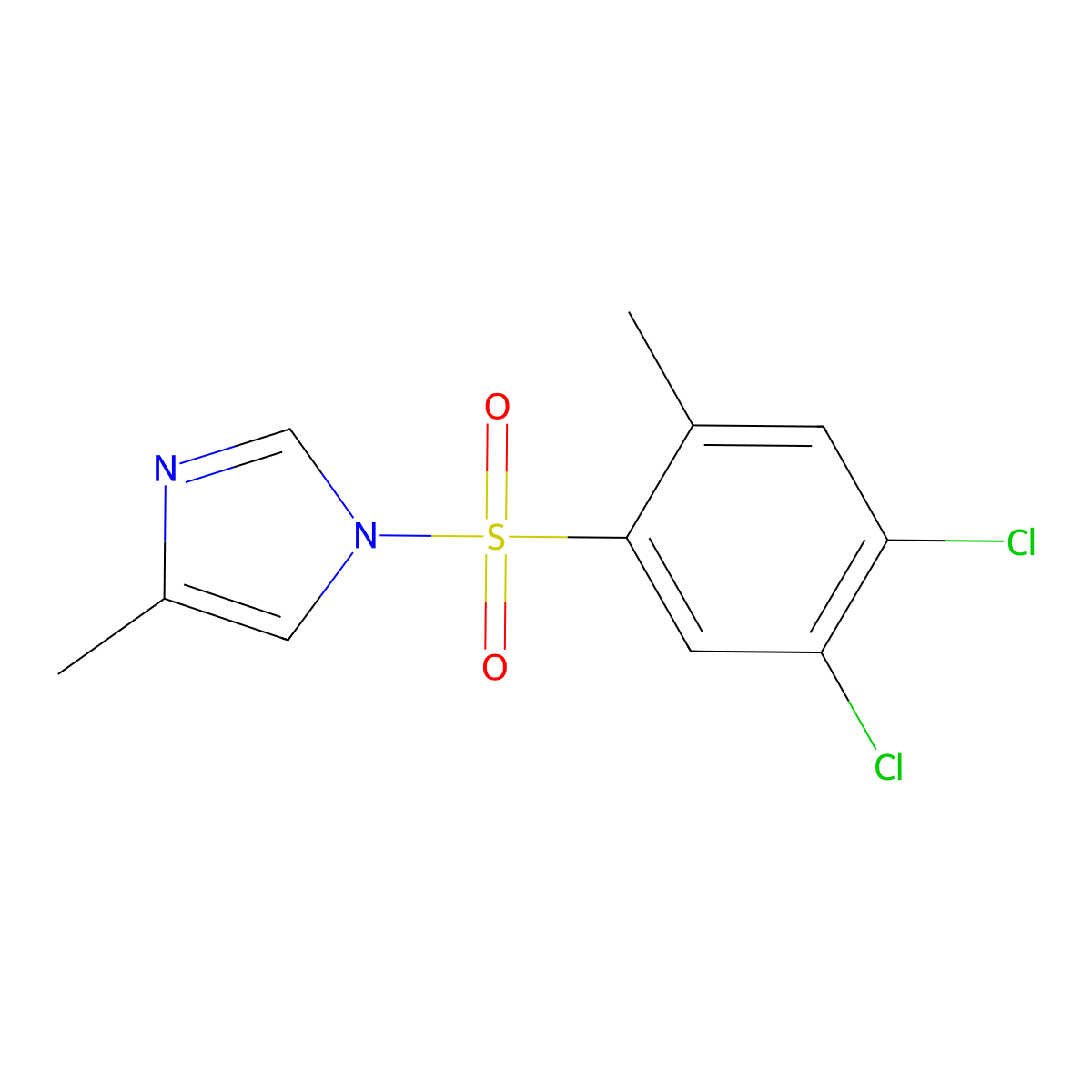 1-(4,5-dichloro-2-methylbenzenesulfonyl)-4-methyl-1H-imidazole molecular structure, CAS 1206105-77-2