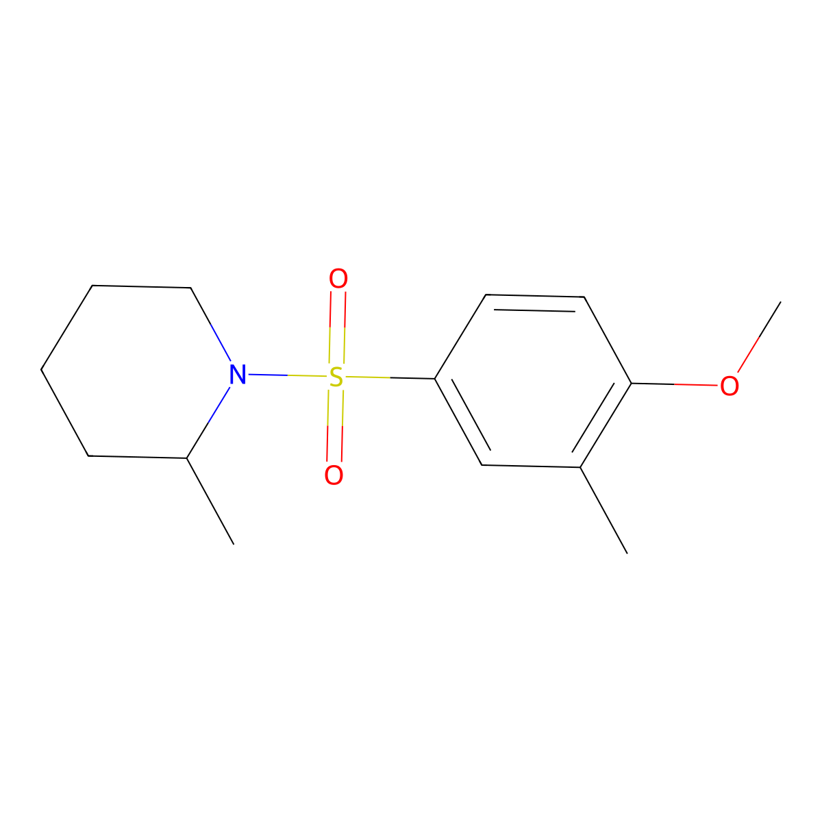 1-(4-Methoxy-3-methylbenzenesulfonyl)-2-methylpiperidine molecular structure, CAS 1206105-81-8