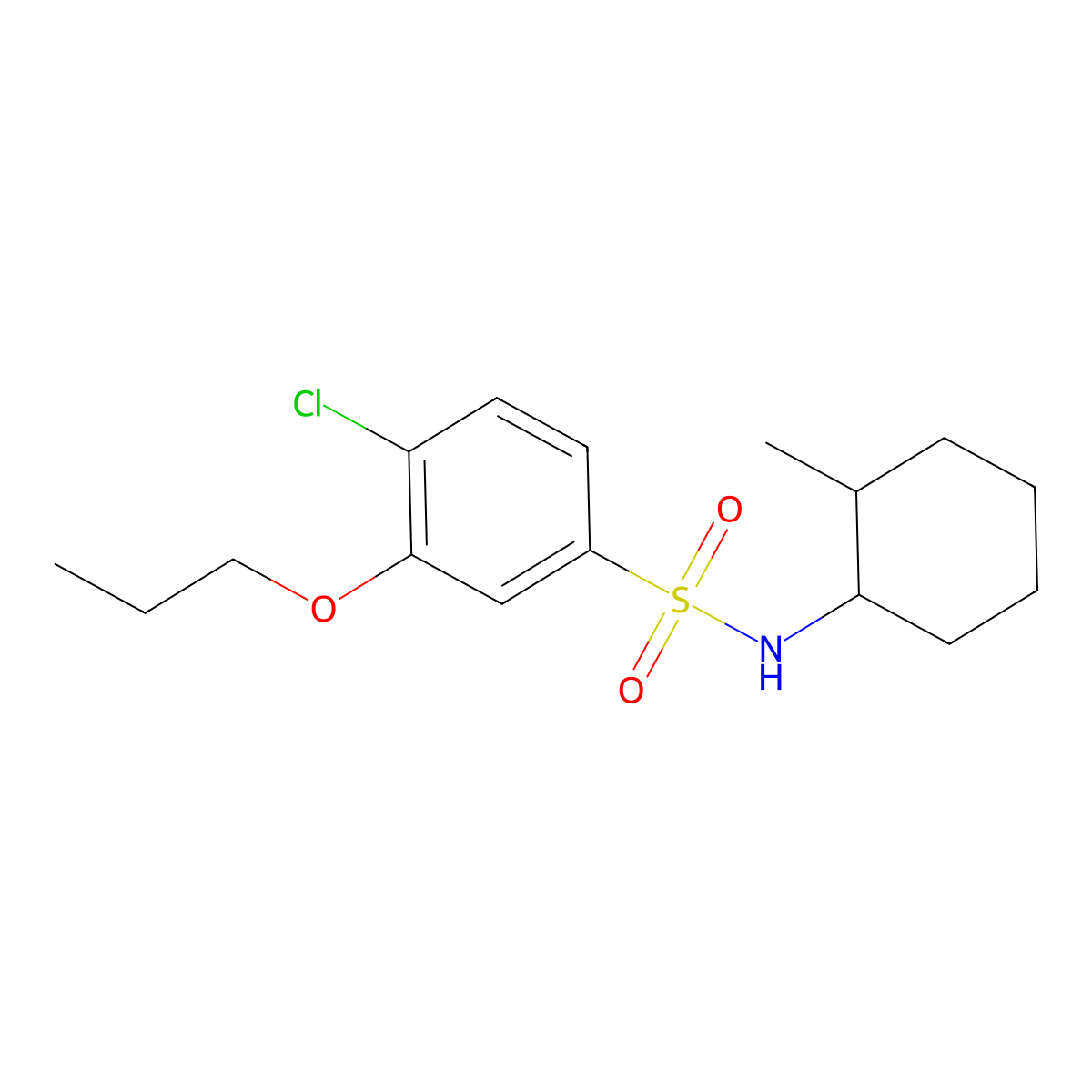 [(4-Chloro-3-propoxyphenyl)sulfonyl](2-methylcyclohexyl)amine molecular structure, CAS 1206105-82-9