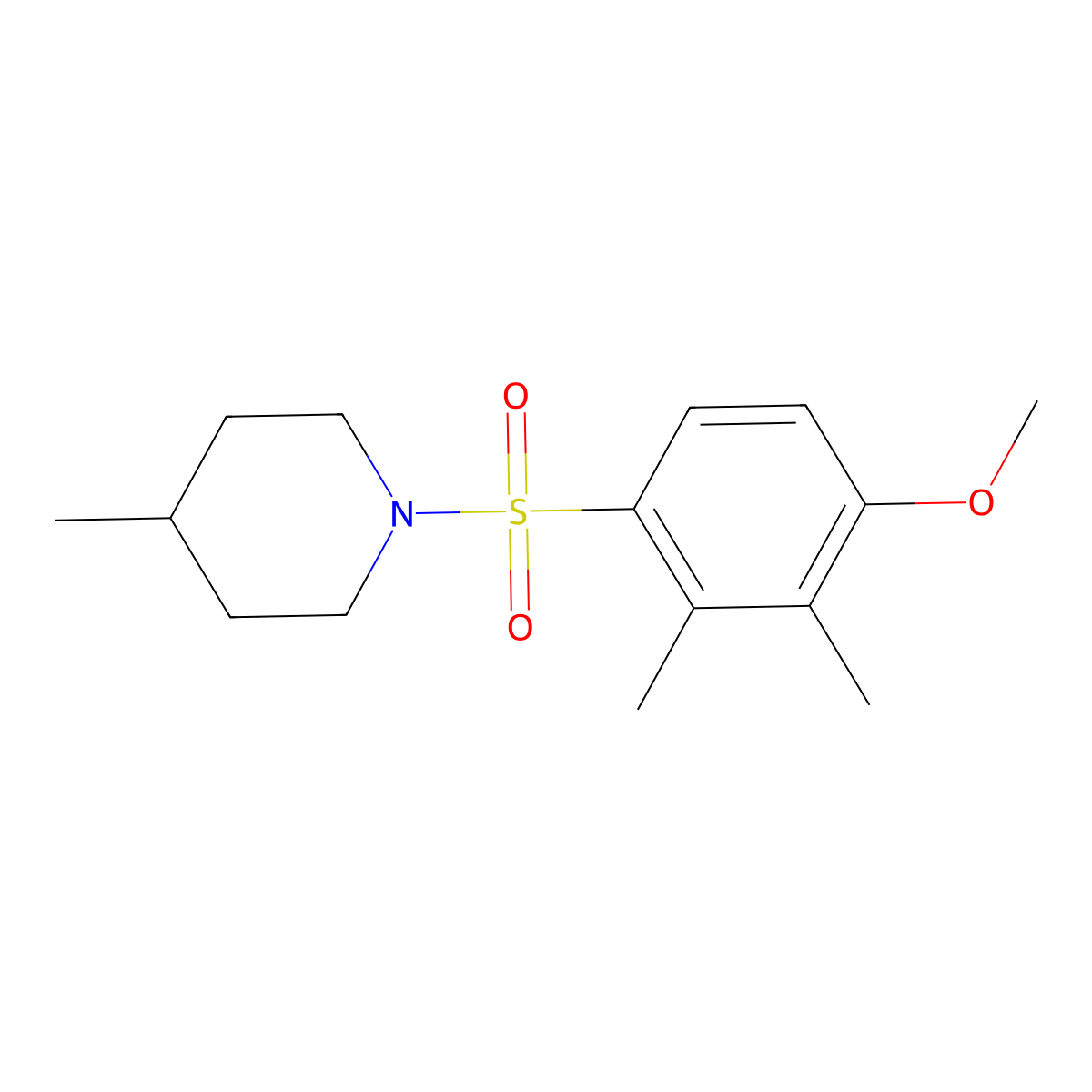 1-[(4-Methoxy-2,3-dimethylphenyl)sulfonyl]-4-methylpiperidine molecular structure, CAS 1206105-88-5