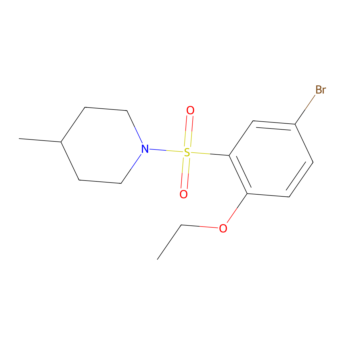 1-(5-Bromo-2-ethoxybenzenesulfonyl)-4-methylpiperidine molecular structure, CAS 1206105-91-0