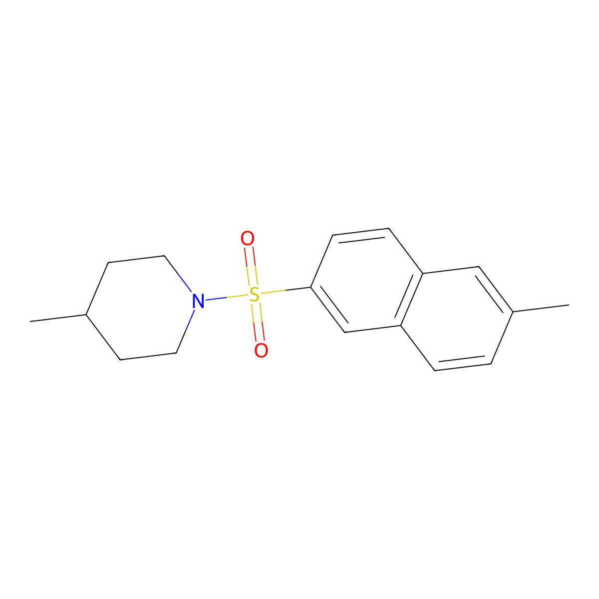 4-Methyl-1-[(6-methyl-2-naphthyl)sulfonyl]piperidine molecular structure, CAS 1206105-92-1