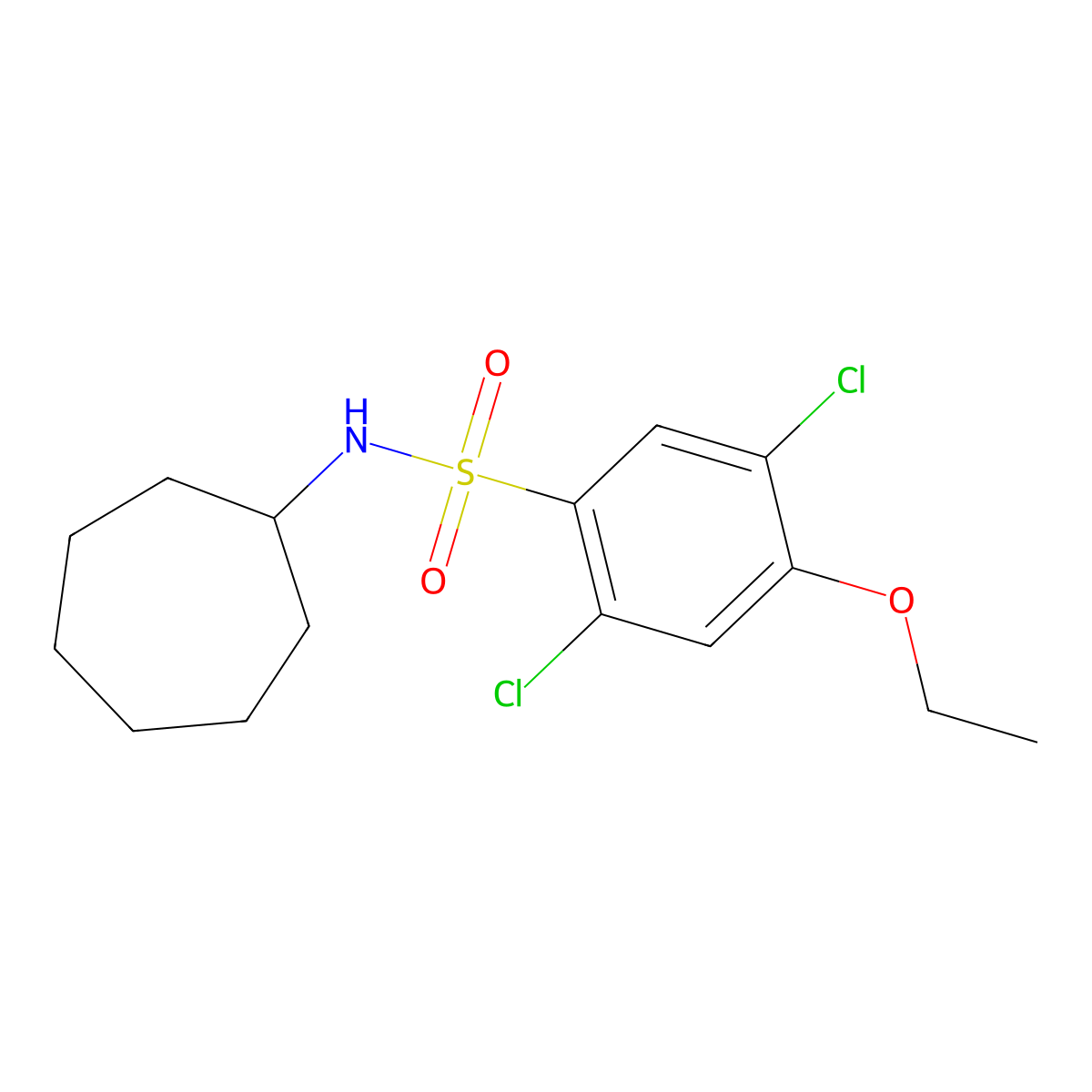[(2,5-Dichloro-4-ethoxyphenyl)sulfonyl]cycloheptylamine molecular structure, CAS 1206105-94-3