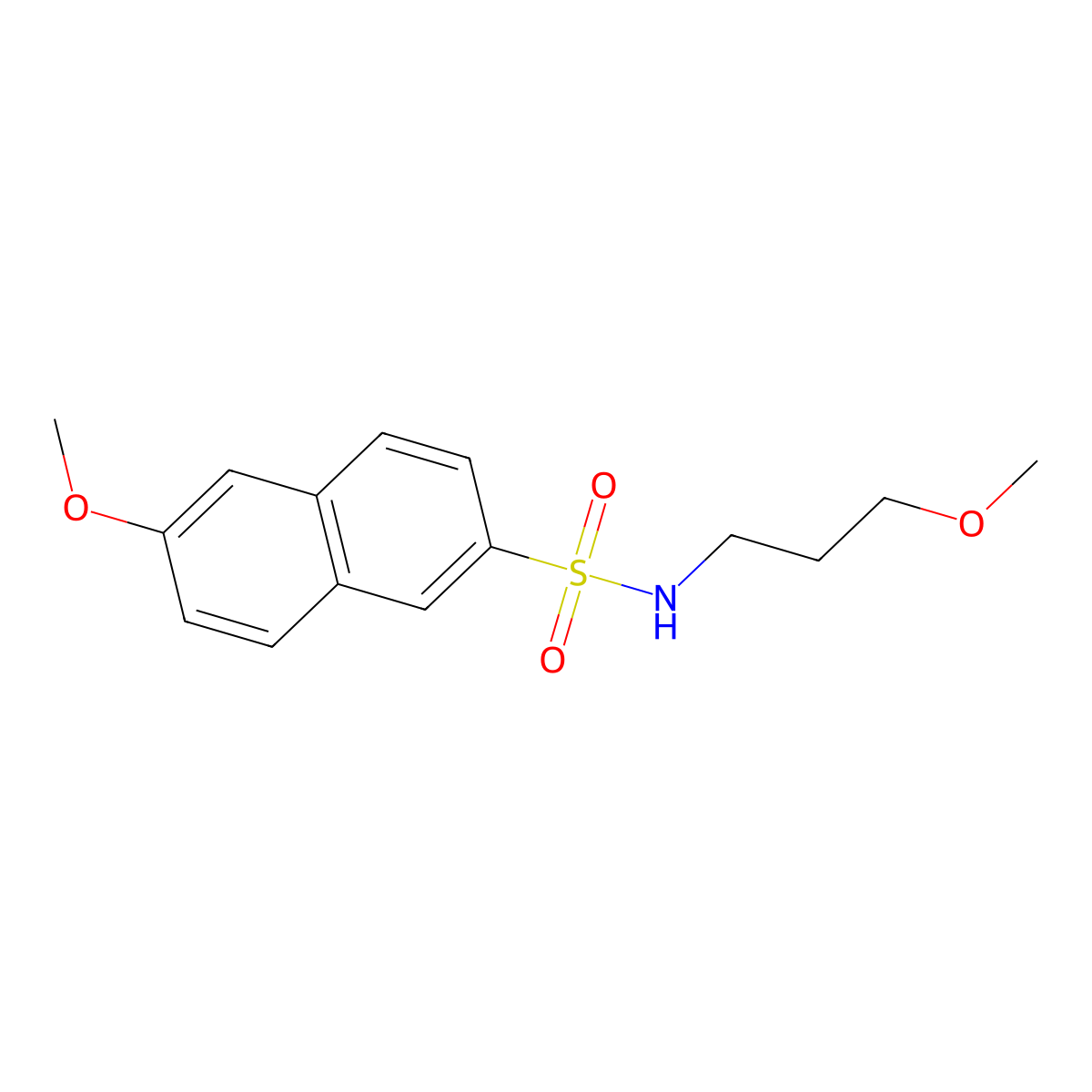 6-methoxy-N-(3-methoxypropyl)-2-naphthalenesulfonamide molecular structure, CAS 1206106-09-3