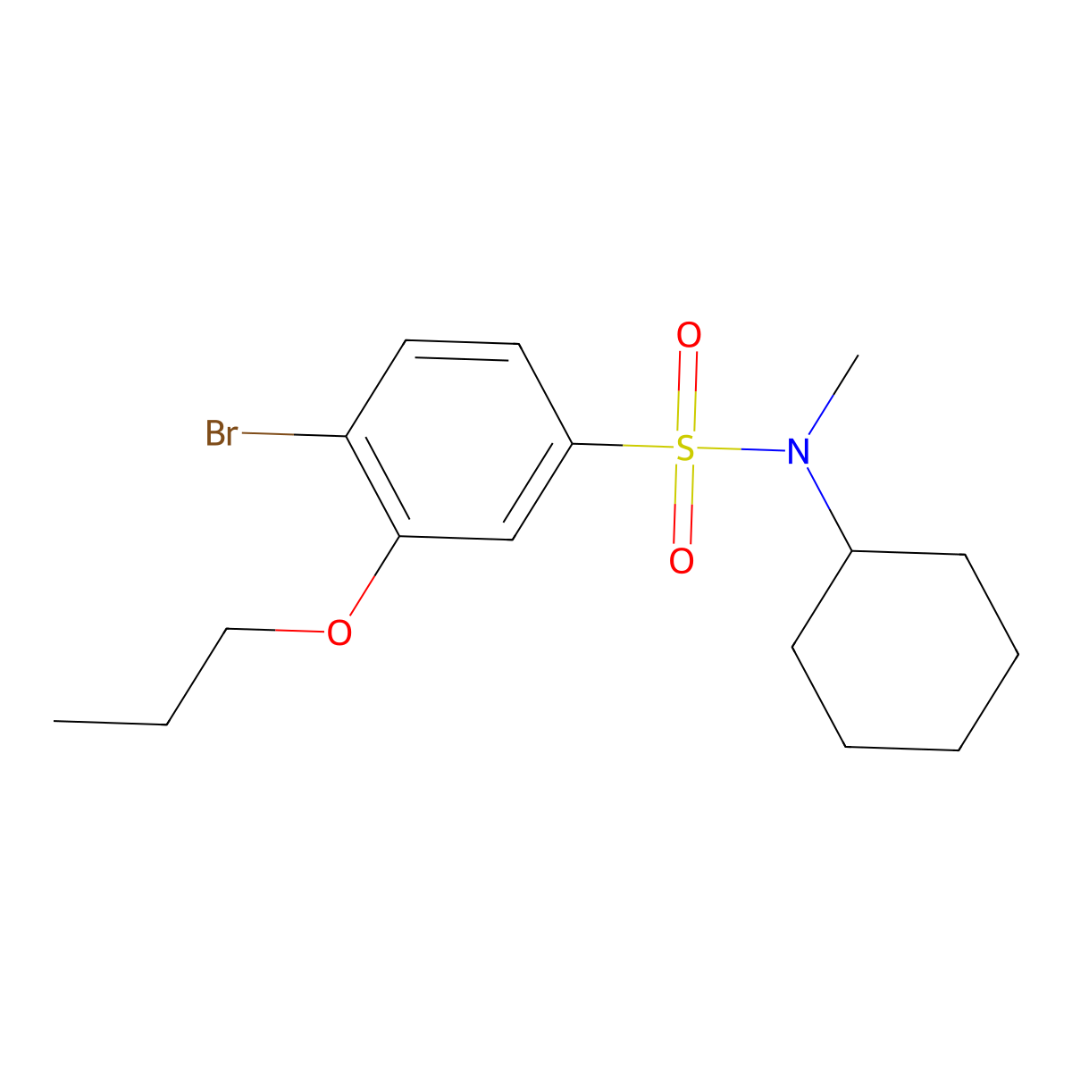 [(4-Bromo-3-propoxyphenyl)sulfonyl]cyclohexylmethylamine molecular structure, CAS 1206106-19-5
