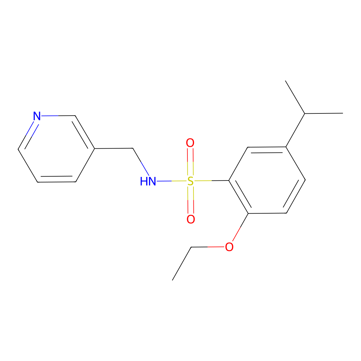 2-ethoxy-5-isopropyl-N-(3-pyridinylmethyl)benzenesulfonamide molecular structure, CAS 1206106-23-1