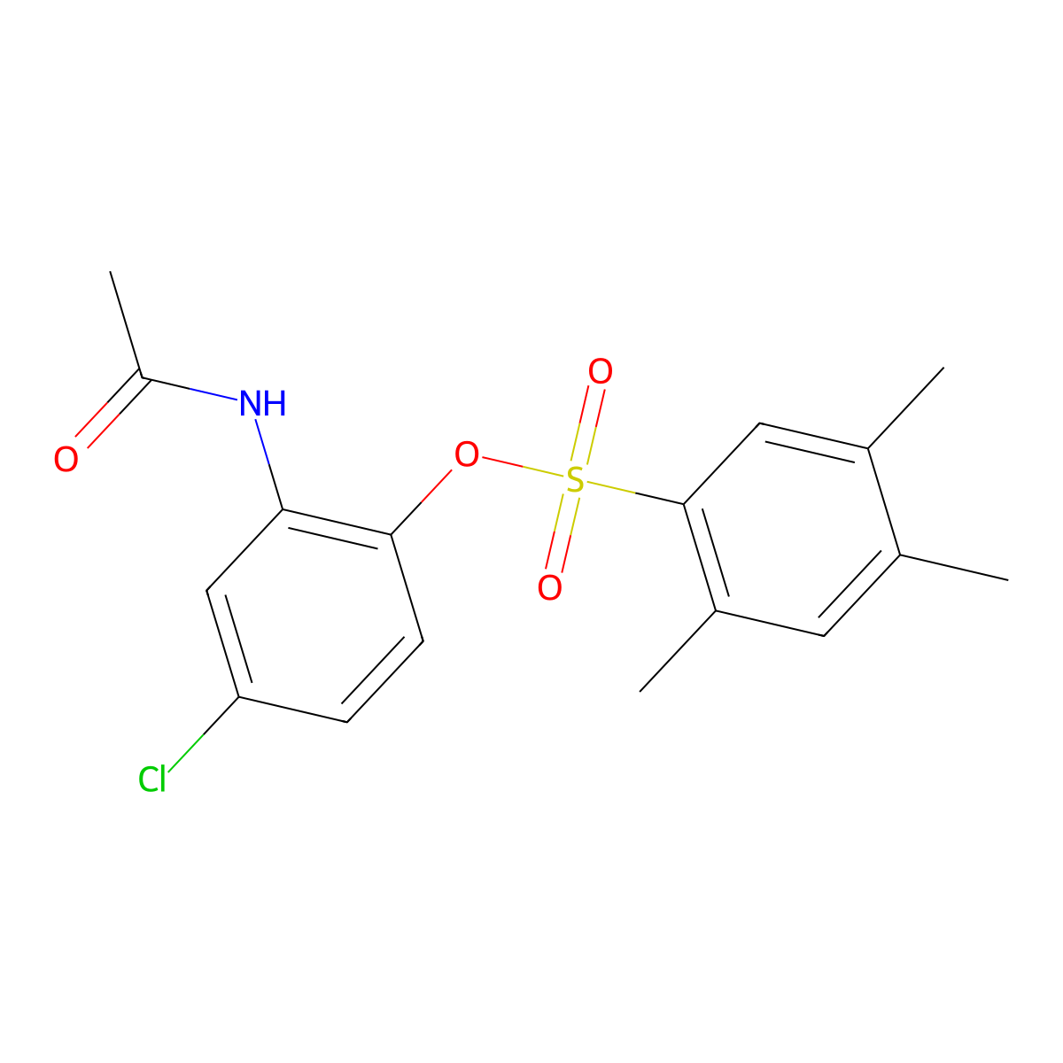 2-(Acetylamino)-4-chlorophenyl 2,4,5-trimethylbenzenesulfonate molecular structure, CAS 1206106-25-3