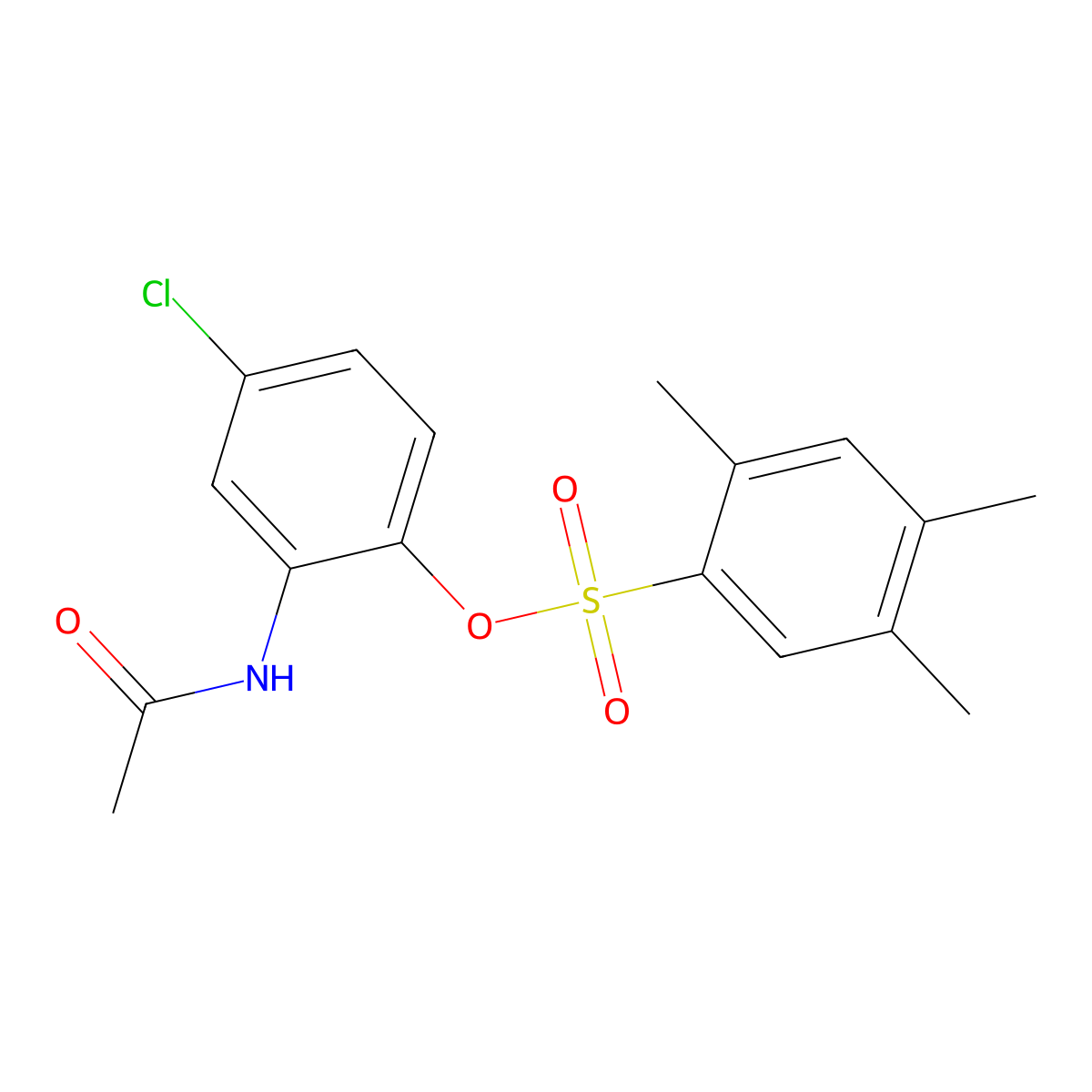 2-(Acetylamino)-4-chlorophenyl 2,4,5-trimethylbenzenesulfonate molecular structure, CAS 1206106-25-3