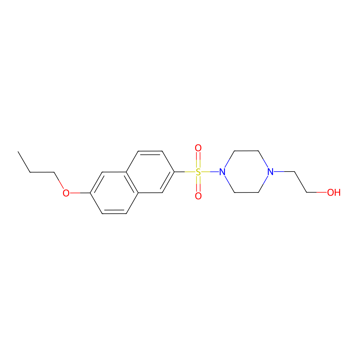 2-{4-[(6-Propoxy-2-naphthyl)sulfonyl]-1-piperazinyl}ethanol molecular structure, CAS 1206106-31-1