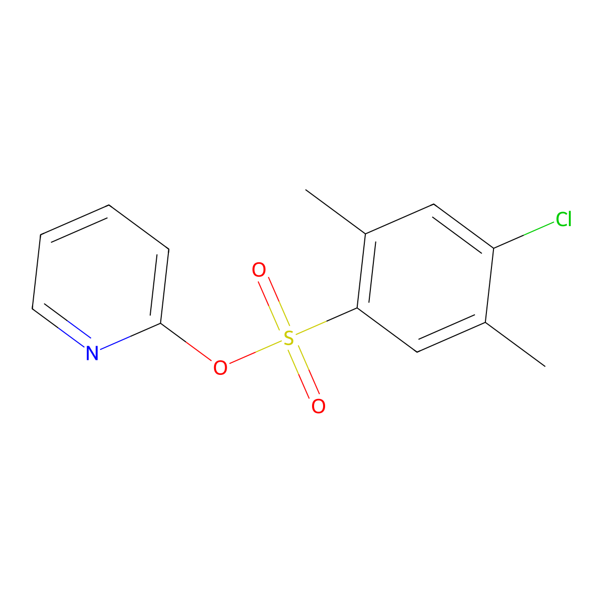 2-Pyridyl 4-chloro-2,5-dimethylbenzenesulfonate molecular structure, CAS 1206106-34-4