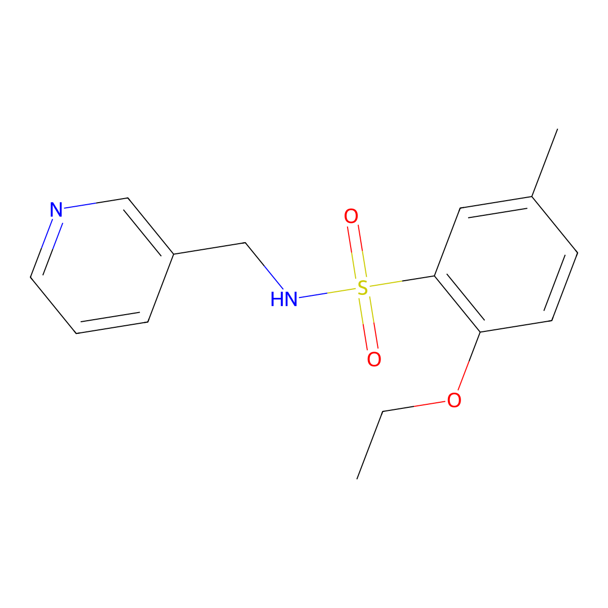 2-ethoxy-5-methyl-N-(3-pyridinylmethyl)benzenesulfonamide molecular structure, CAS 1206106-86-6