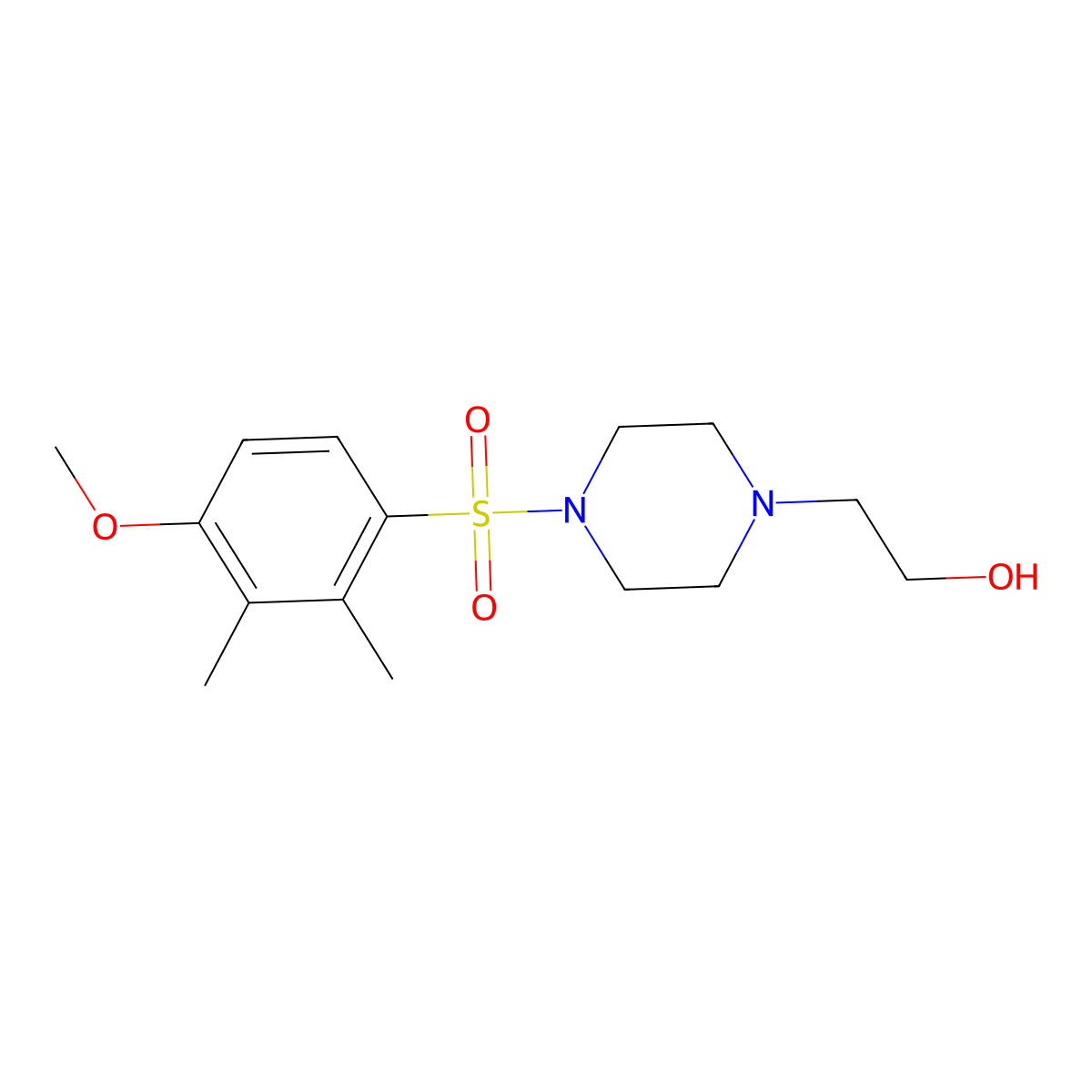 2-{4-[(4-Methoxy-2,3-dimethylphenyl)sulfonyl]-1-piperazinyl}ethanol molecular structure, CAS 1206107-04-1