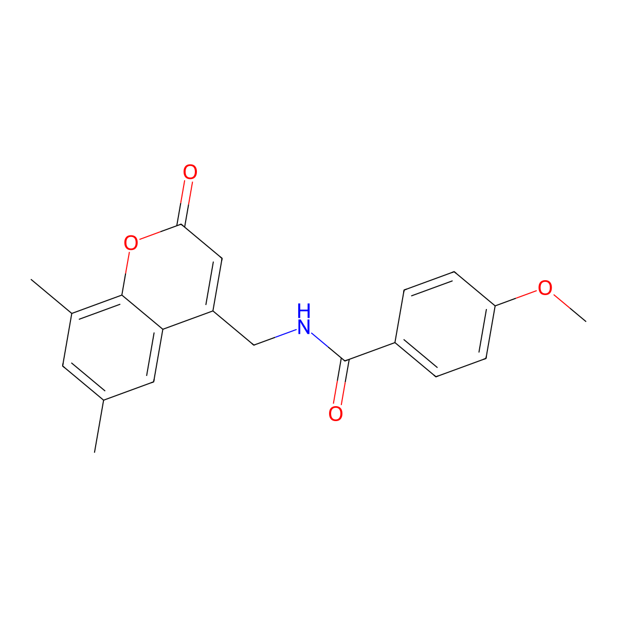 N-[(6,8-dimethyl-2-oxo-2H-chromen-4-yl)methyl]-4-methoxybenzamide molecular structure, CAS 1206107-69-8