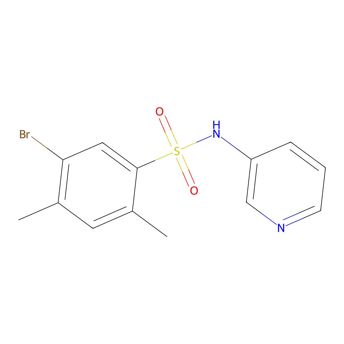 [(5-Bromo-2,4-dimethylphenyl)sulfonyl]-3-pyridylamine molecular structure, CAS 1206108-60-2