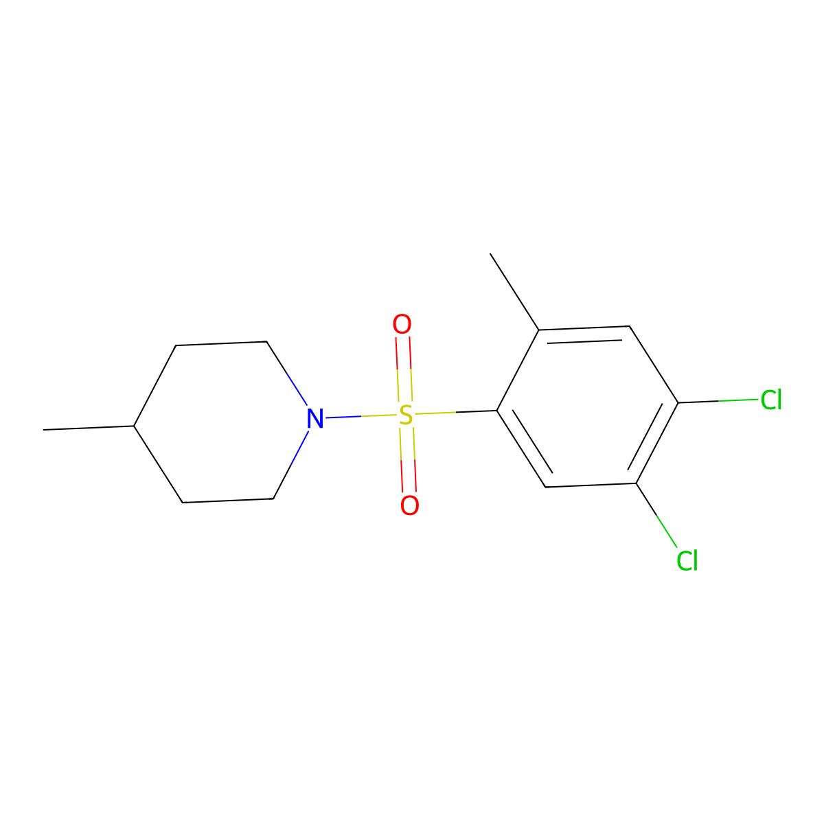 1-(4,5-Dichloro-2-methylbenzenesulfonyl)-4-methylpiperidine molecular structure, CAS 1206108-67-9