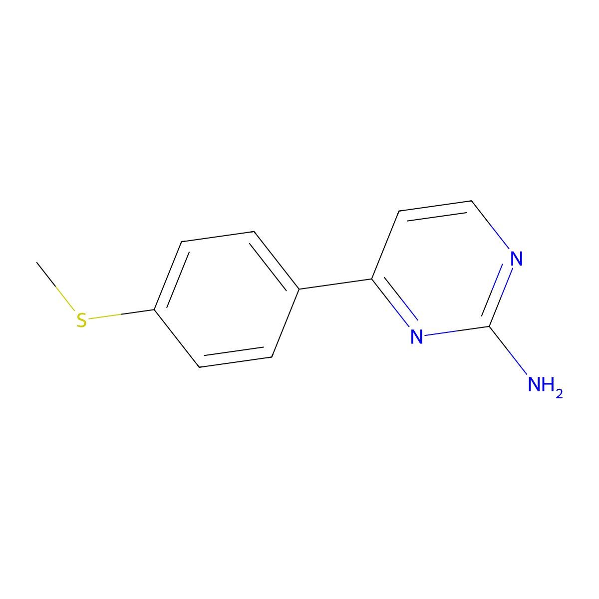 4-[4-(Methylthio)phenyl]pyrimidin-2-amine molecular structure, CAS 1206108-75-9