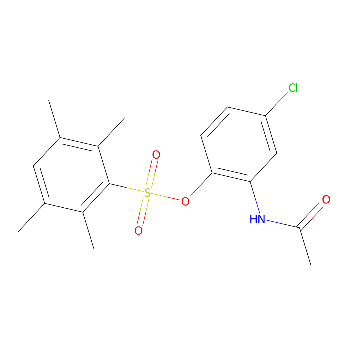 2-(Acetylamino)-4-chlorophenyl 2,3,5,6-tetramethylbenzenesulfonate molecular structure, CAS 1206108-90-8