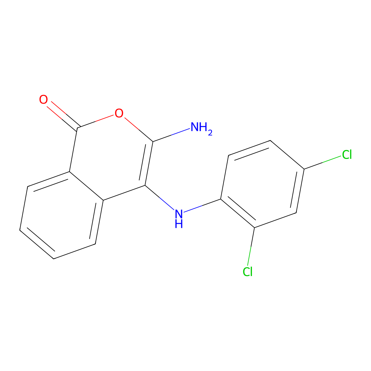 3-Amino-4-[(2,4-dichlorophenyl)amino]isochromen-1-one molecular structure, CAS 1206109-62-7
