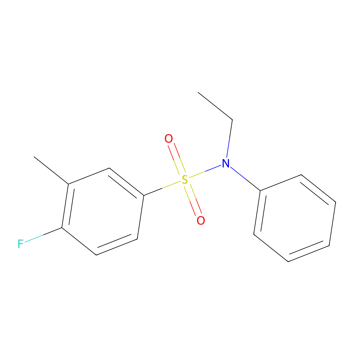 N-ethyl-4-fluoro-3-methyl-N-phenylbenzenesulfonamide molecular structure, CAS 1206112-21-1