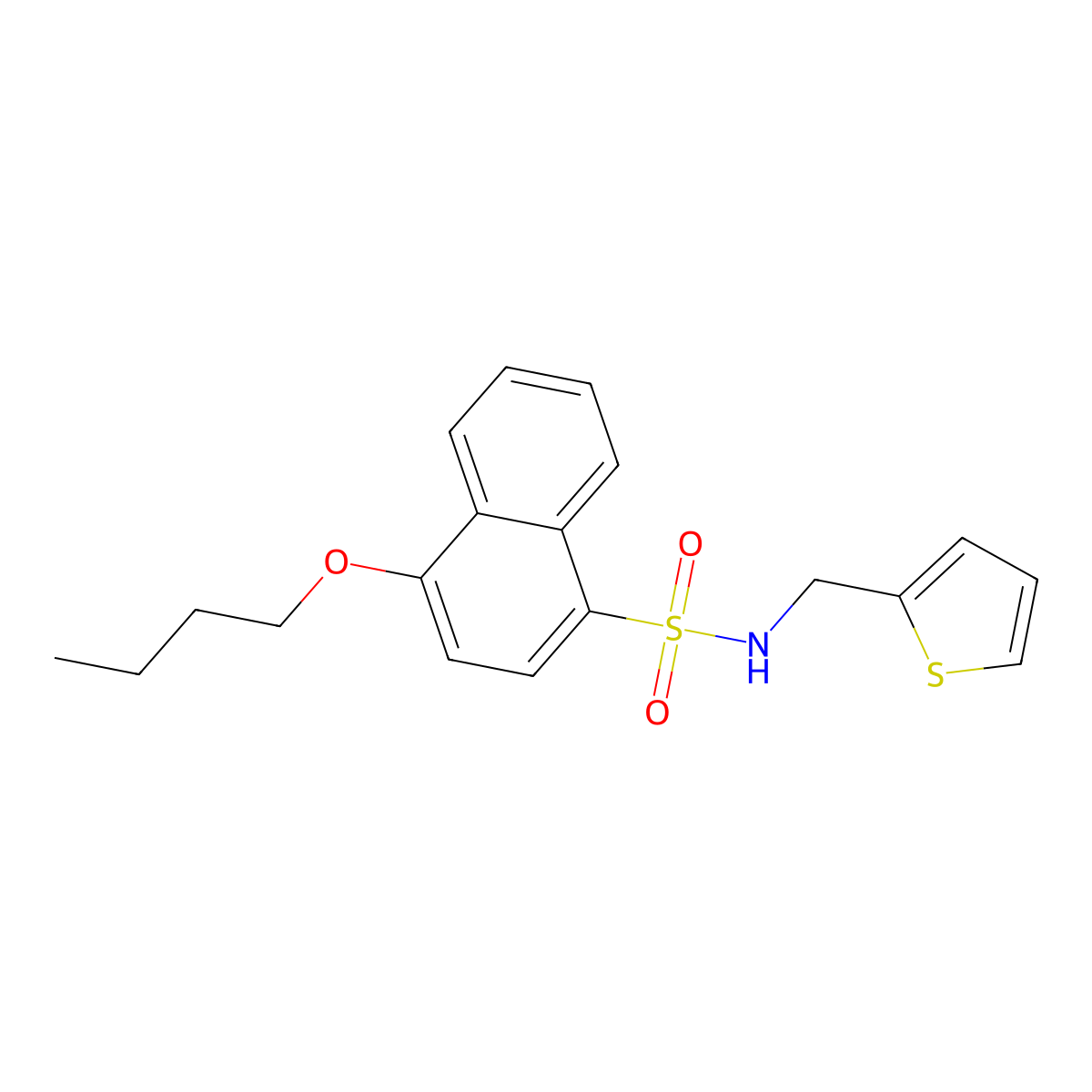[(4-Butoxynaphthyl)sulfonyl](2-thienylmethyl)amine molecular structure, CAS 1206113-36-1