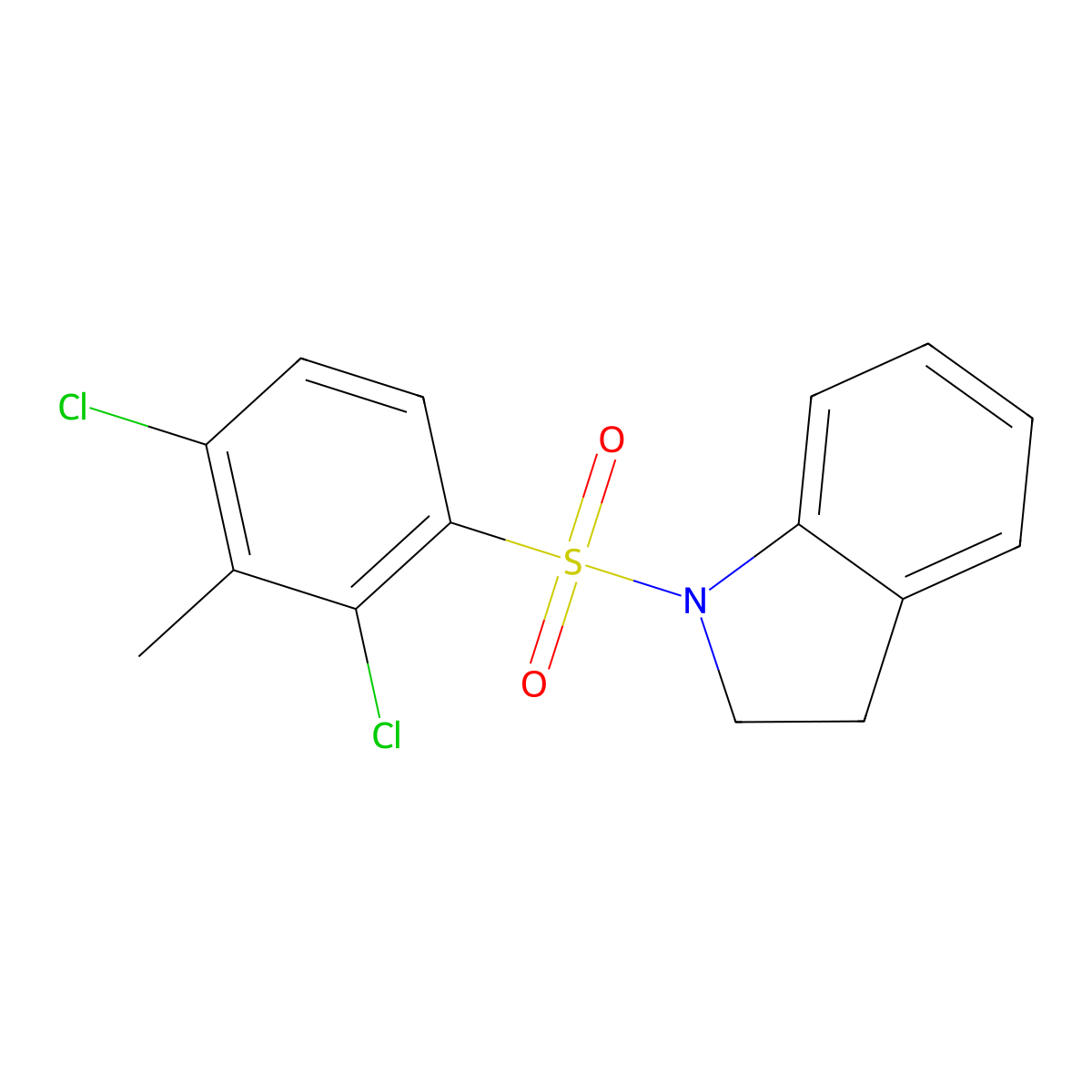 2,4-Dichloro-1-(indolinylsulfonyl)-3-methylbenzene molecular structure, CAS 1206113-44-1