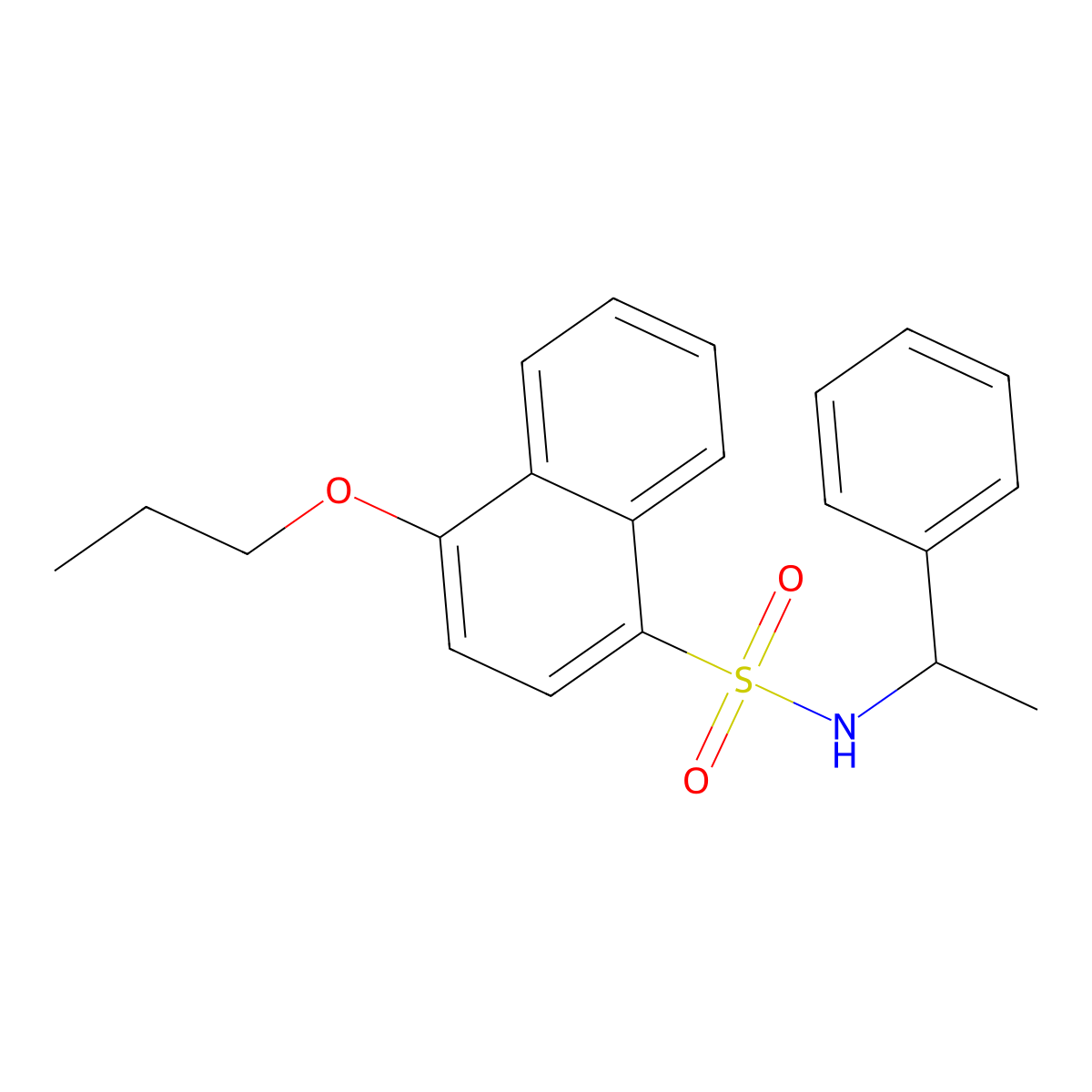 N-(1-phenylethyl)-4-propoxynaphthalene-1-sulfonamide molecular structure, CAS 1206113-82-7