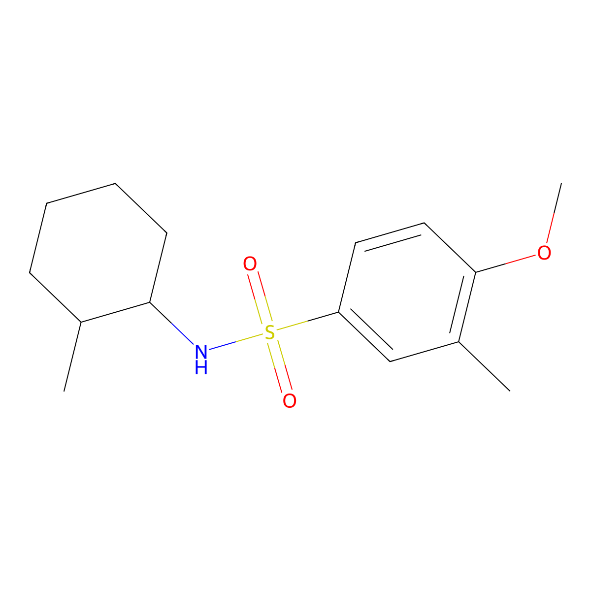 4-methoxy-3-methyl-N-(2-methylcyclohexyl)benzenesulfonamide molecular structure, CAS 1206113-98-5