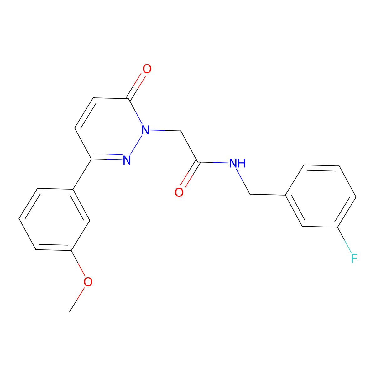 N-(3-fluorobenzyl)-2-[3-(3-methoxyphenyl)-6-oxo-1(6H)-pyridazinyl]acetamide molecular structure, CAS 1206114-12-6