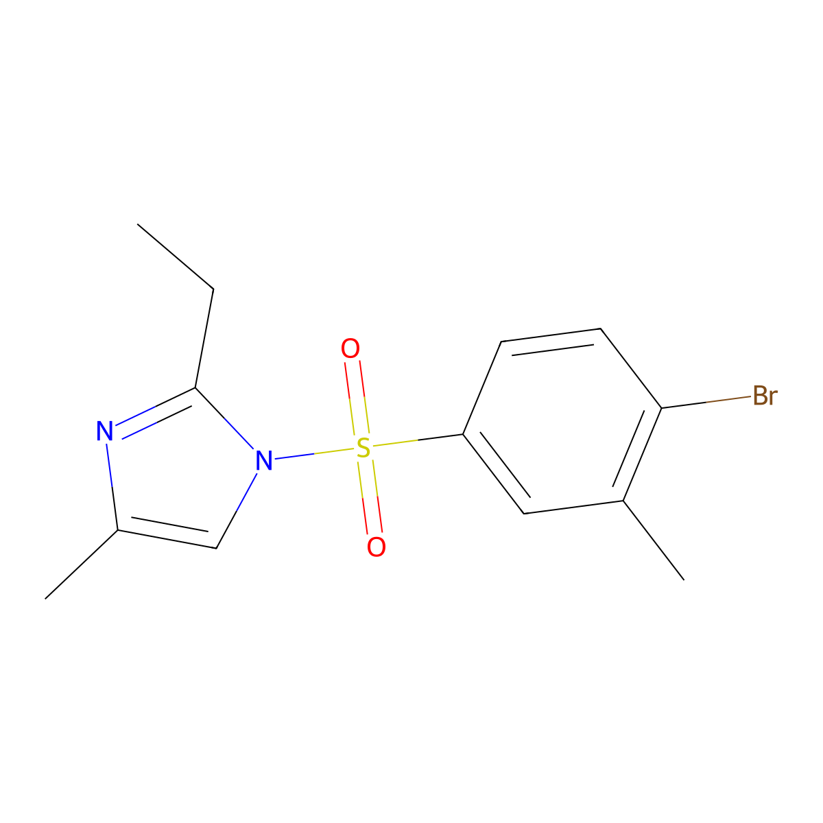 1-Bromo-4-[(2-ethyl-4-methylimidazolyl)sulfonyl]-2-methylbenzene molecular structure, CAS 1206115-06-1