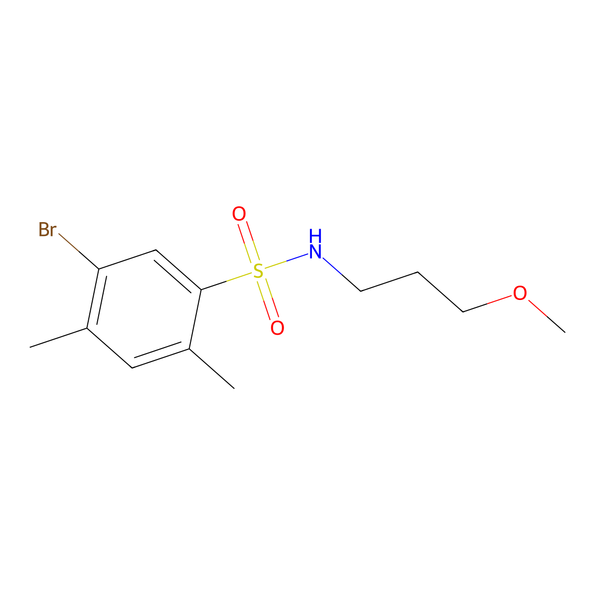 [(5-Bromo-2,4-dimethylphenyl)sulfonyl](3-methoxypropyl)amine molecular structure, CAS 1206115-19-6