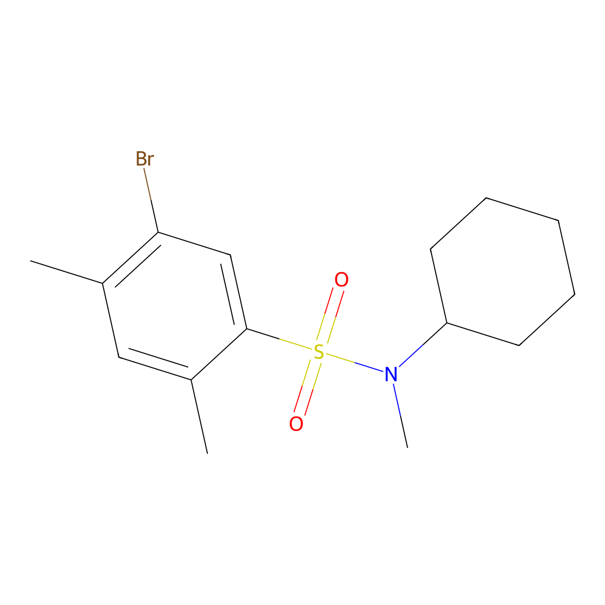 [(5-Bromo-2,4-dimethylphenyl)sulfonyl]cyclohexylmethylamine molecular structure, CAS 1206115-24-3