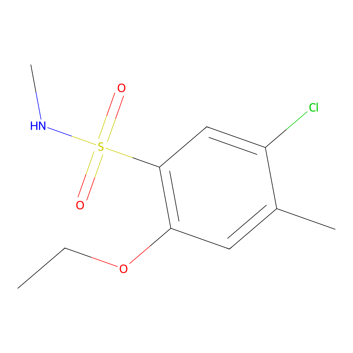 5-chloro-2-ethoxy-N,4-dimethylbenzenesulfonamide molecular structure, CAS 1206115-28-7