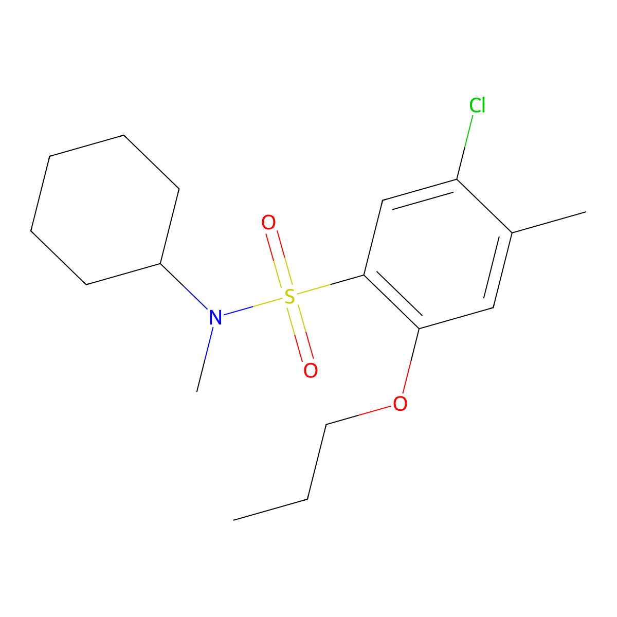[(5-Chloro-4-methyl-2-propoxyphenyl)sulfonyl]cyclohexylmethylamine molecular structure, CAS 1206115-29-8