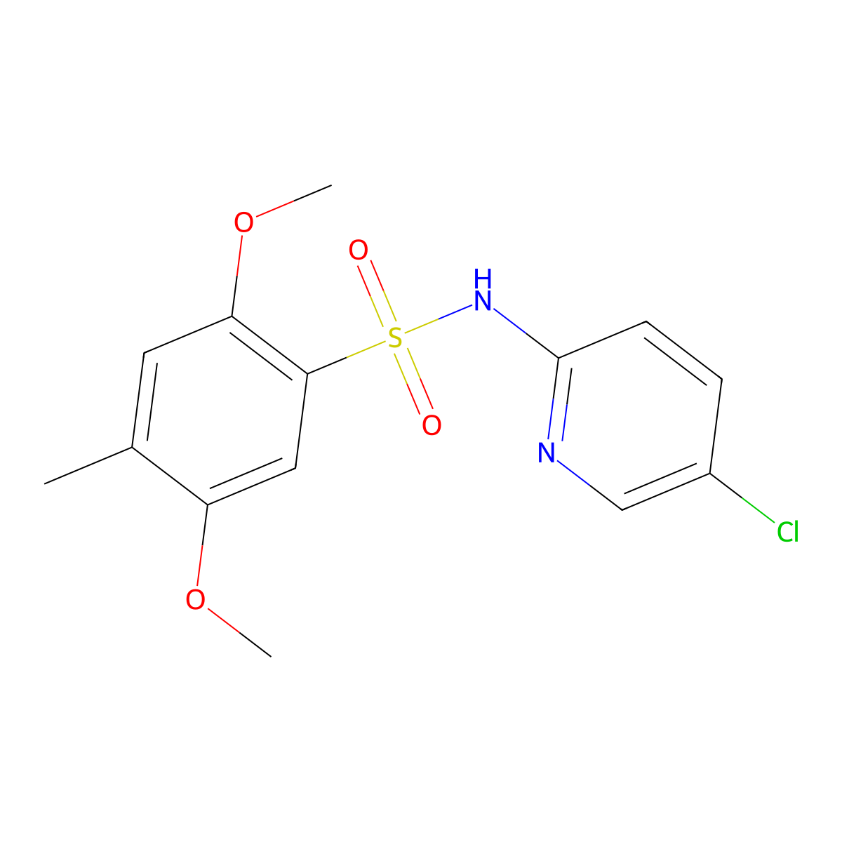 N-(5-chloro-2-pyridinyl)-2,5-dimethoxy-4-methylbenzenesulfonamide molecular structure, CAS 1206115-33-4