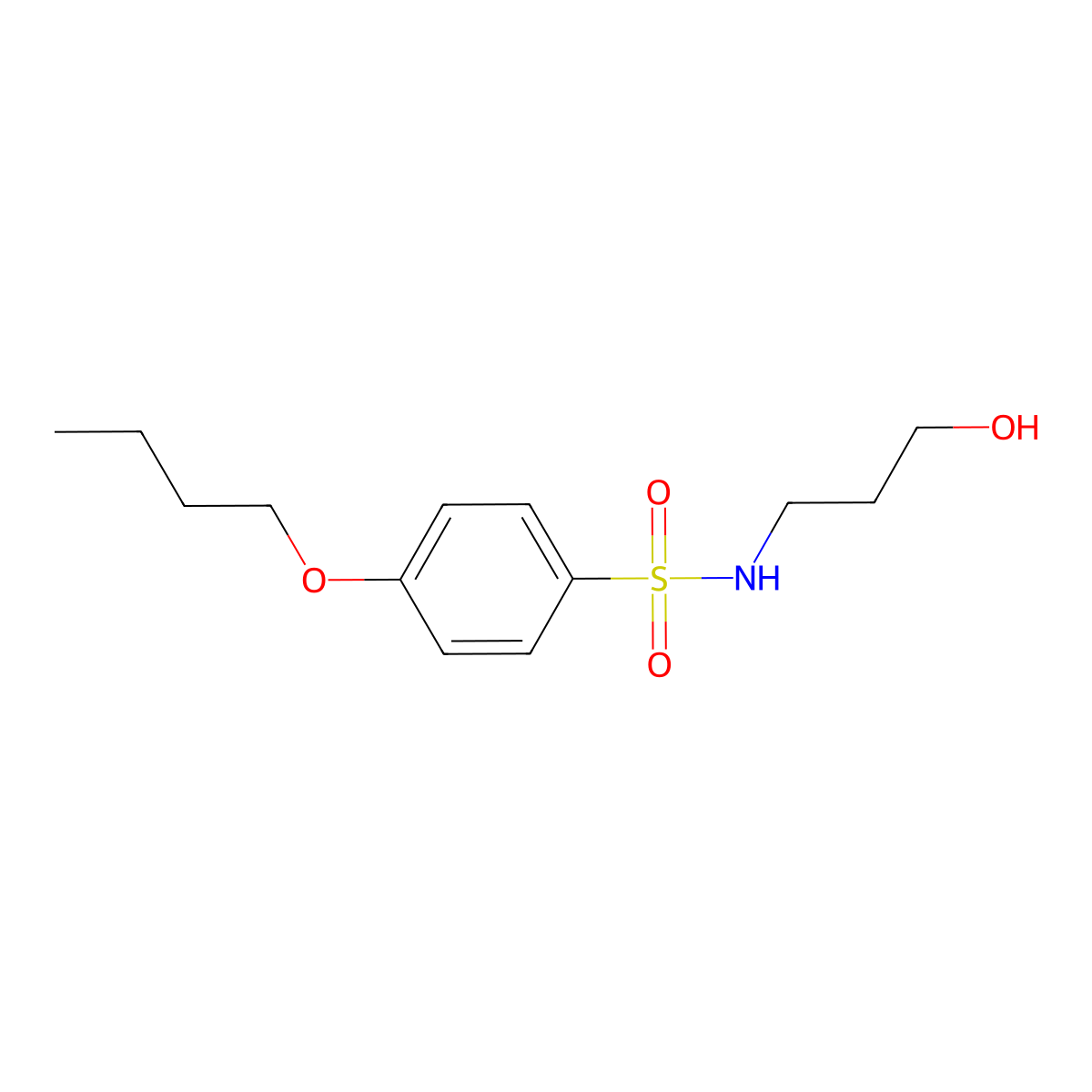 4-butoxy-N-(3-hydroxypropyl)benzenesulfonamide molecular structure, CAS 1206115-62-9