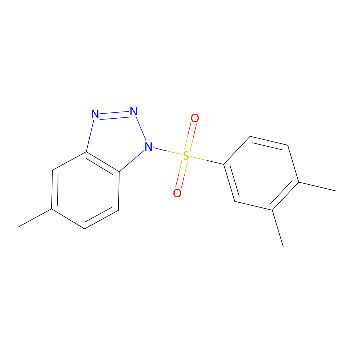 1-(3,4-dimethylbenzenesulfonyl)-5-methyl-1H-1,2,3-benzotriazole molecular structure, CAS 1206115-66-3