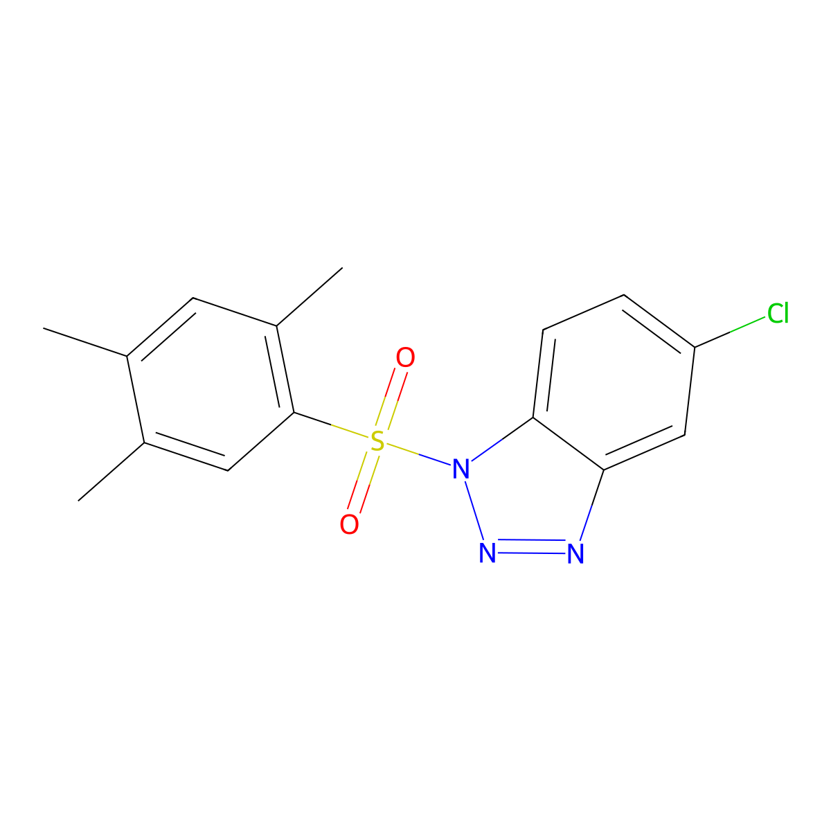 5-chloro-1-(2,4,5-trimethylbenzenesulfonyl)-1H-1,2,3-benzotriazole molecular structure, CAS 1206115-70-9