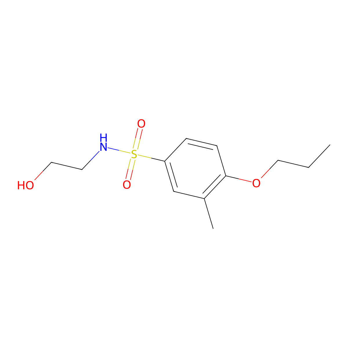 N-(2-hydroxyethyl)-3-methyl-4-propoxybenzenesulfonamide molecular structure, CAS 1206115-88-9