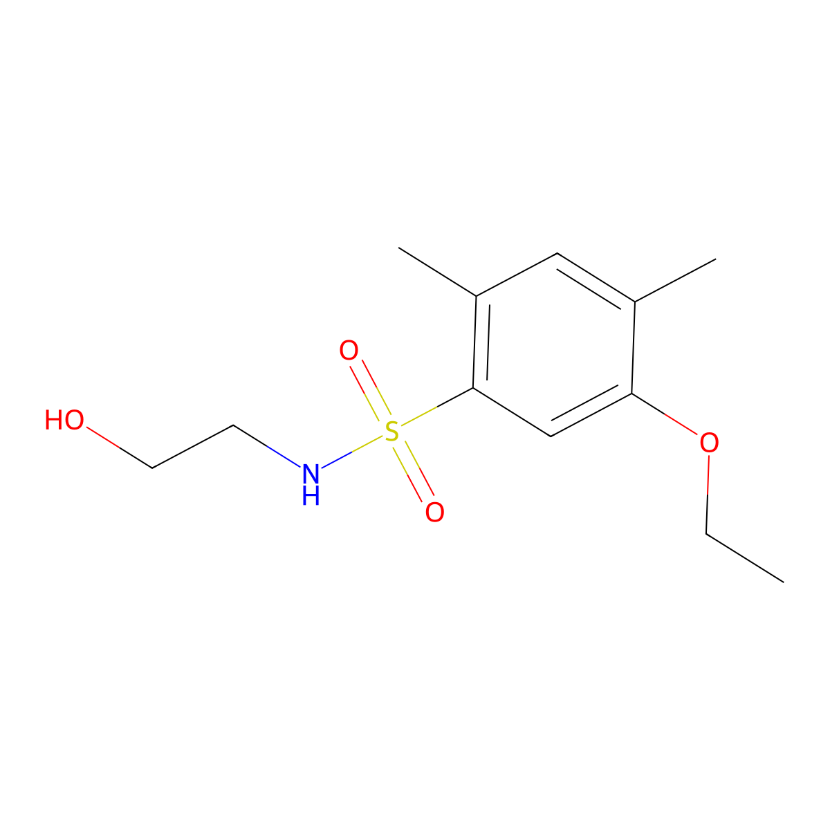 5-ethoxy-N-(2-hydroxyethyl)-2,4-dimethylbenzenesulfonamide molecular structure, CAS 1206115-95-8