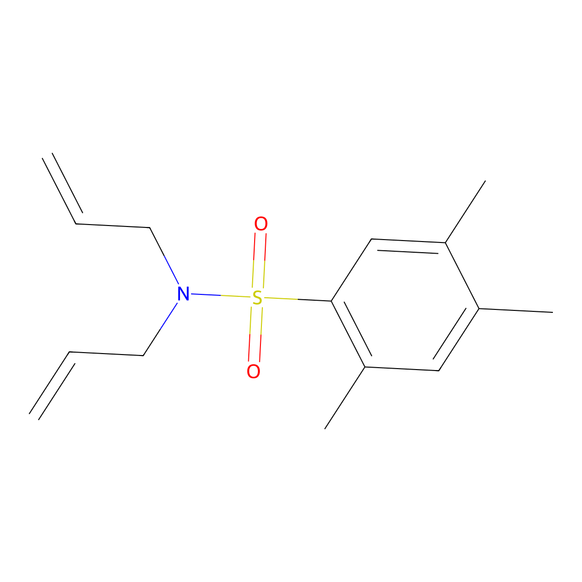2,4,5-trimethyl-N,N-bis(prop-2-enyl)benzenesulfonamide molecular structure, CAS 1206116-11-1
