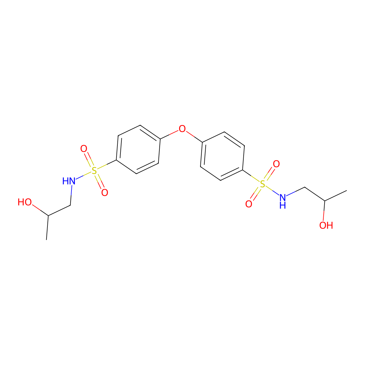 (2-Hydroxypropyl){[4-(4-{[(2-hydroxypropyl)amino]sulfonyl}phenoxy)phenyl]sulfo nyl}amine molecular structure, CAS 1206116-26-8