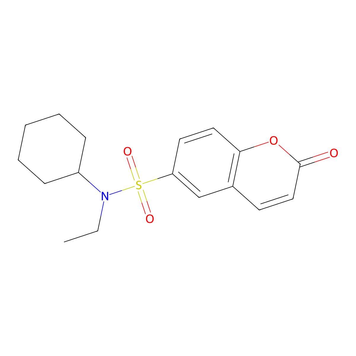 6-[(Cyclohexylethylamino)sulfonyl]chromen-2-one molecular structure, CAS 1206117-81-8