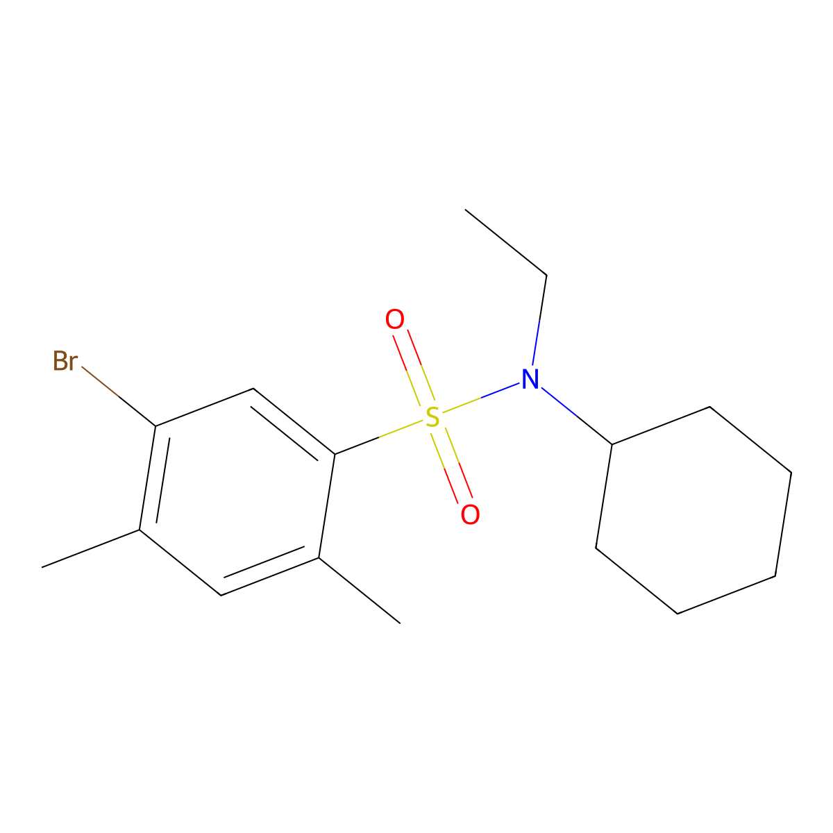 [(5-Bromo-2,4-dimethylphenyl)sulfonyl]cyclohexylethylamine molecular structure, CAS 1206117-86-3