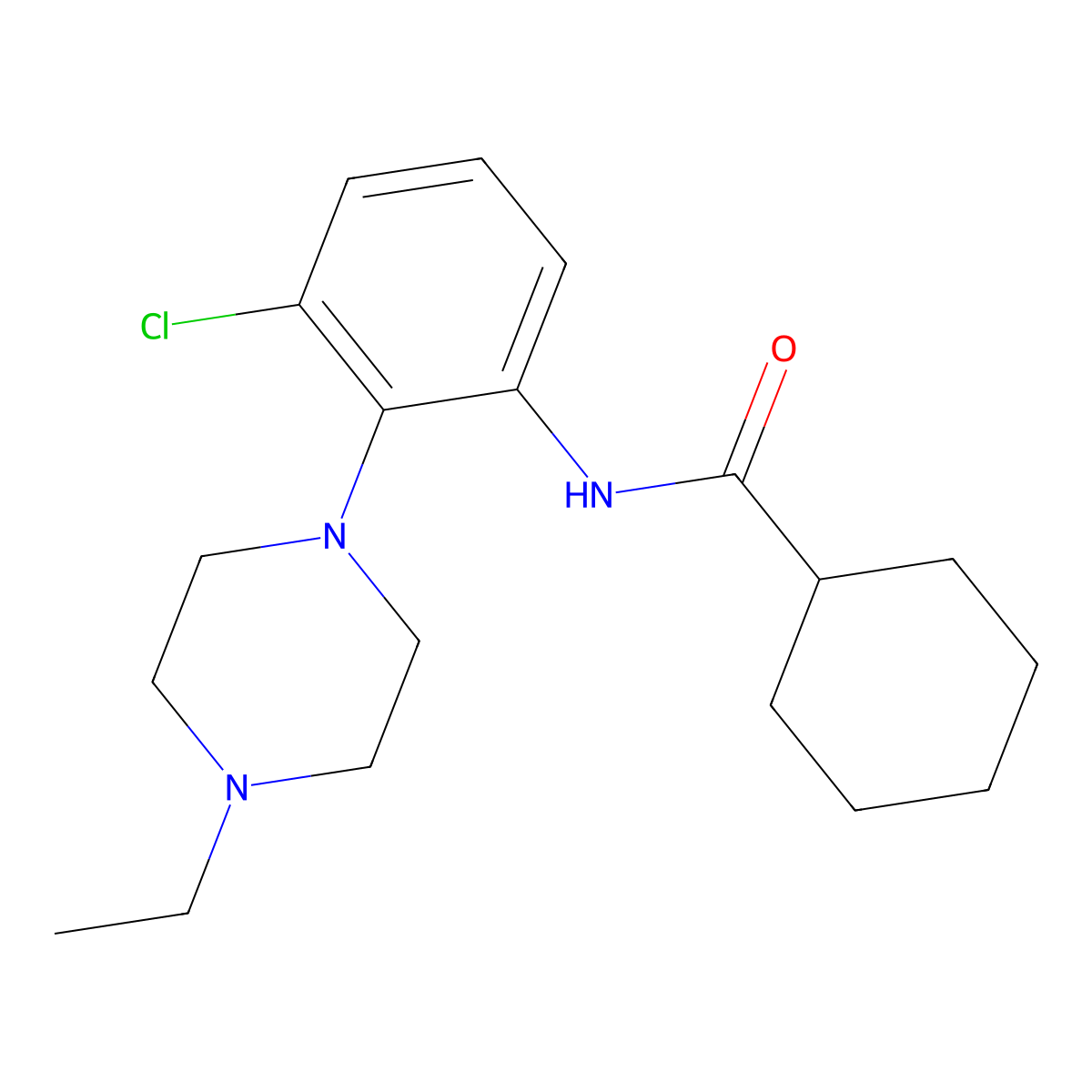 N-[3-chloro-2-(4-ethylpiperazin-1-yl)phenyl]cyclohexanecarboxamide molecular structure, CAS 1206117-91-0
