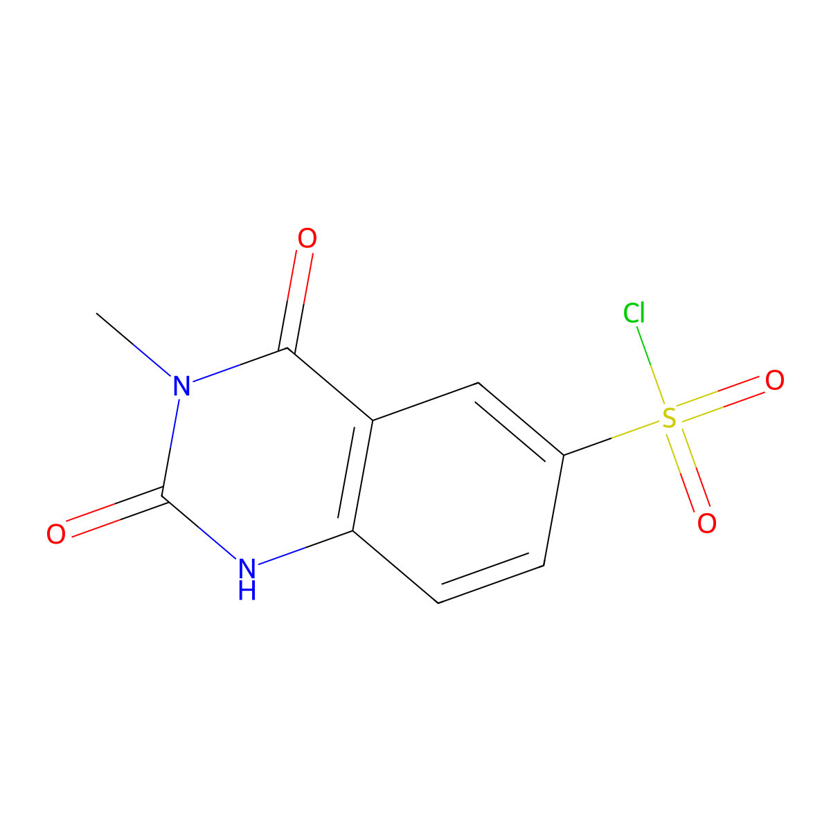 3-Methyl-2,4-Dioxo-1,2,3,4-Tetrahydro-6-Quinazolinesulfonyl Chloride molecular structure, CAS 1206117-96-5